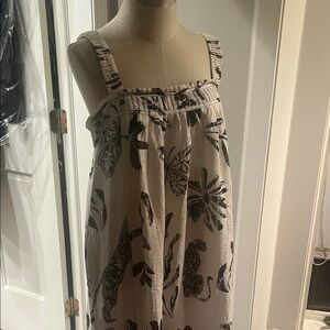 Elegant Black and Cream Floral Dress